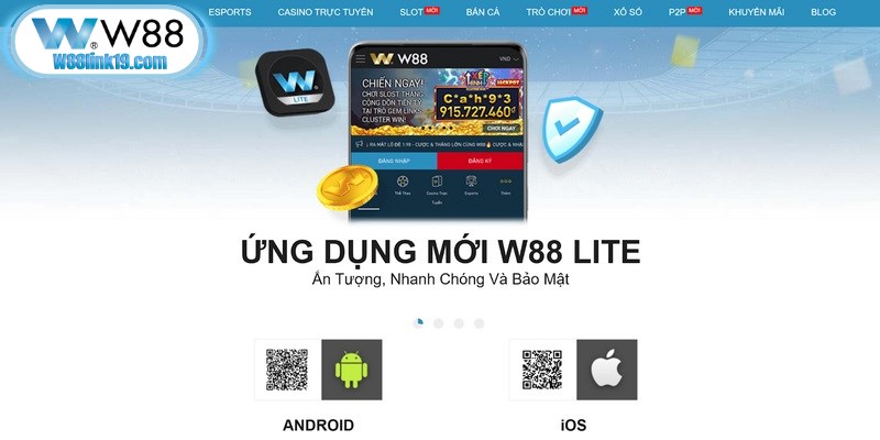 App W88 được tối ưu về tốc độ và giao diện, giúp thao tác mượt mà